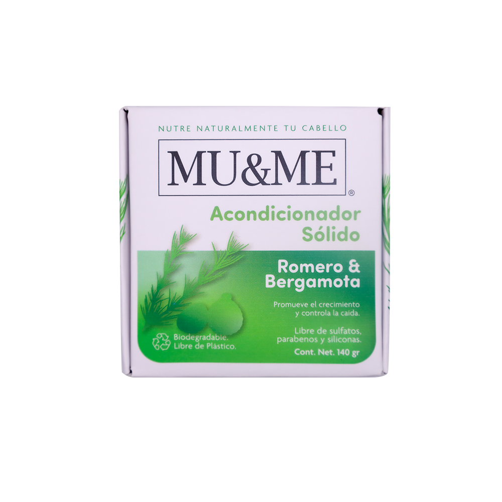 MU&ME Solid Conditioner | Rosemary & Bergamot | 140 grams