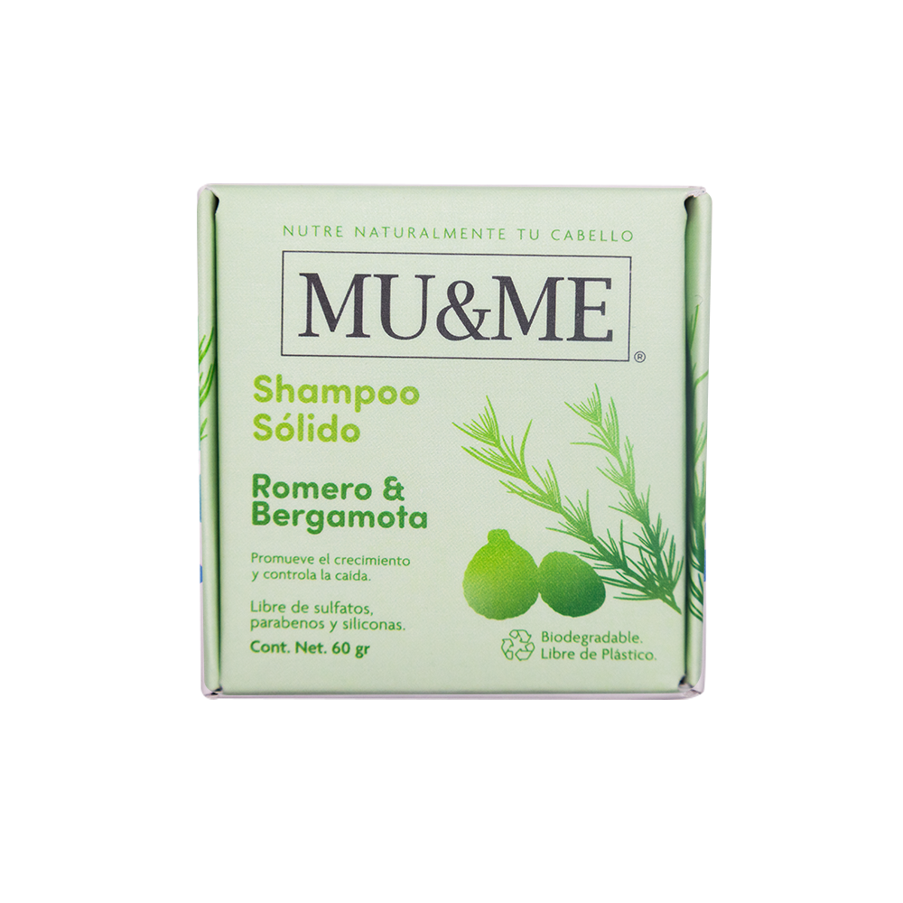Shampoo Solido MU&ME | Romero & Bergamota | 60 gramos