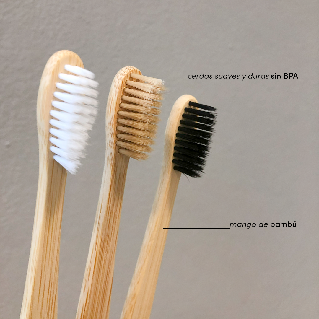Bamboo Toothbrush | Bristles Medium Hardness Color Black 
