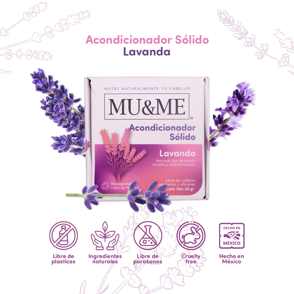 Acondicionador Sólido MU&ME | Lavanda | 140 gramos