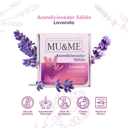 MU&amp;ME Solid Conditioner | Lavender | 140 grams