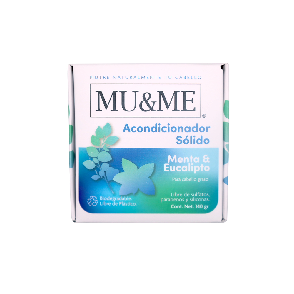 MU&amp;ME Solid Conditioner | Mint &amp; Eucalyptus | 140 grams