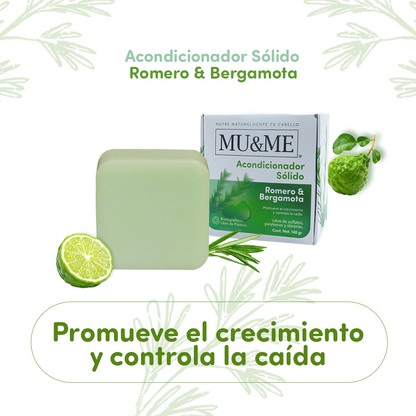 MU&amp;ME Solid Conditioner | Rosemary &amp; Bergamot | 60 grams