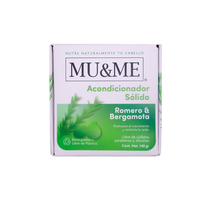 MU&amp;ME Solid Conditioner | Rosemary &amp; Bergamot | 60 grams
