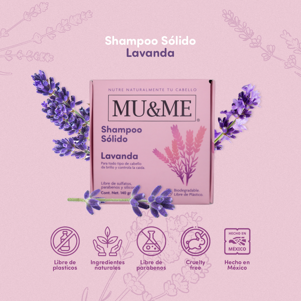 Shampoo Sólido MU&ME | Lavanda | 140 gramos
