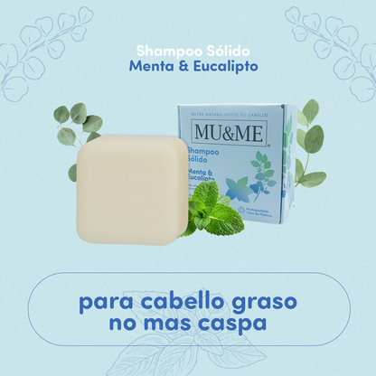 MU&amp;ME Solid Shampoo | Mint &amp; Eucalyptus | 140 grams