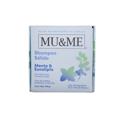 MU&amp;ME Solid Shampoo | Mint &amp; Eucalyptus | 140 grams