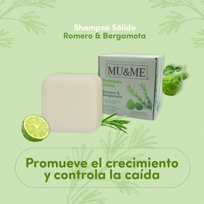 MU&amp;ME Solid Shampoo | Rosemary &amp; Bergamot | 140 grams