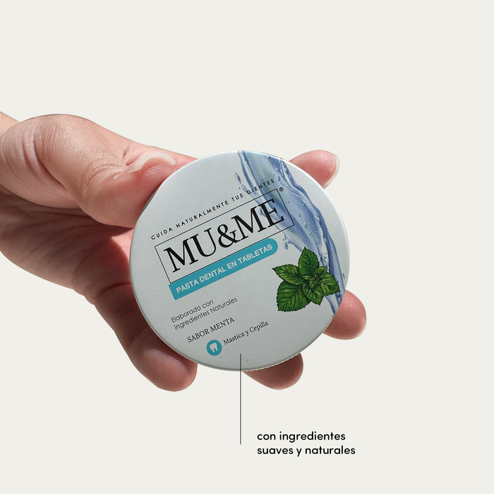 Toothpaste Tablet MU&amp;ME | Mint flavor | 25 grams (approx 140 pcs) with portable can