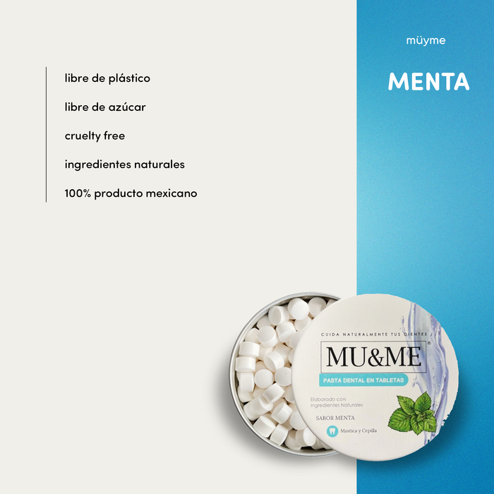 Toothpaste Tablet MU&amp;ME | Mint flavor | 25 grams (approx 140 pcs) with portable can