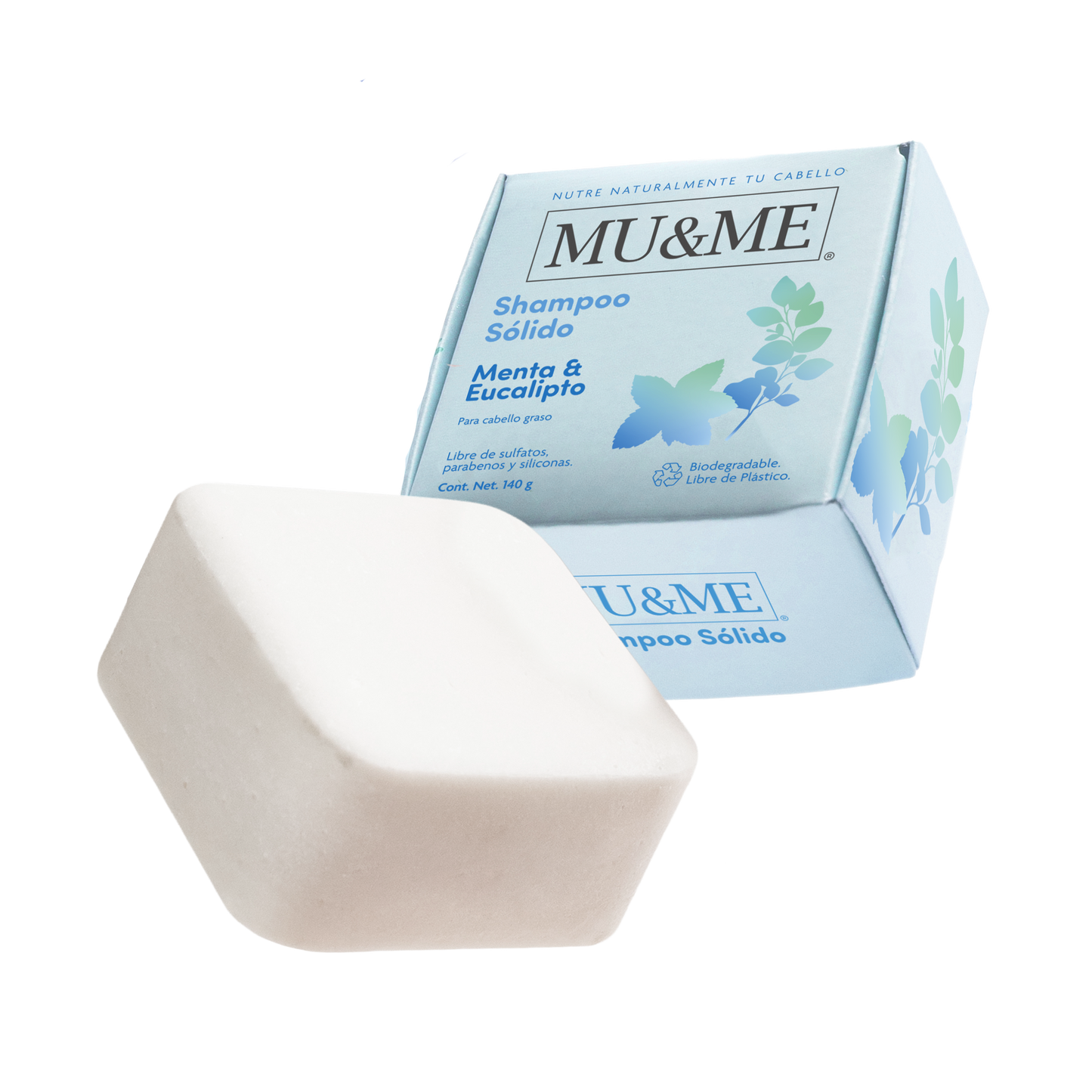 MU&amp;ME Solid Shampoo | Mint &amp; Eucalyptus | 140 grams