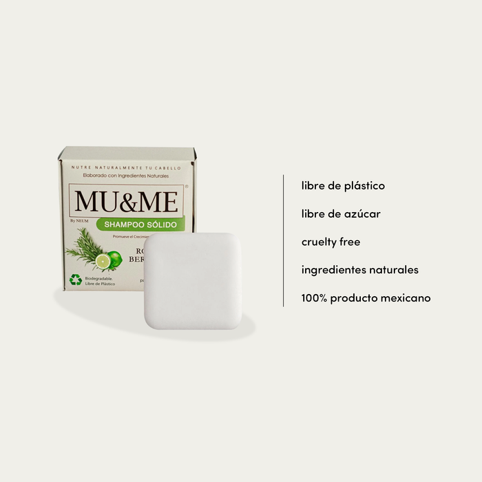 MU&amp;ME Solid Shampoo | Rosemary &amp; Bergamot | 140 grams