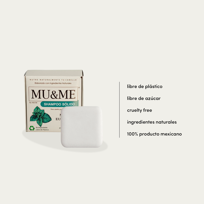 MU&amp;ME Solid Shampoo | Mint &amp; Eucalyptus | 140 grams