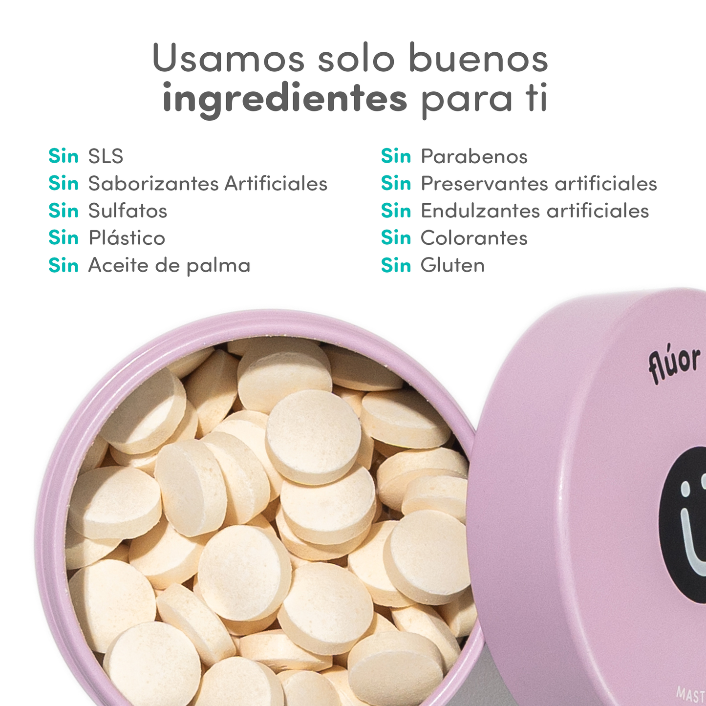 Pasta Dental en Tabletas con Flúor | Lata