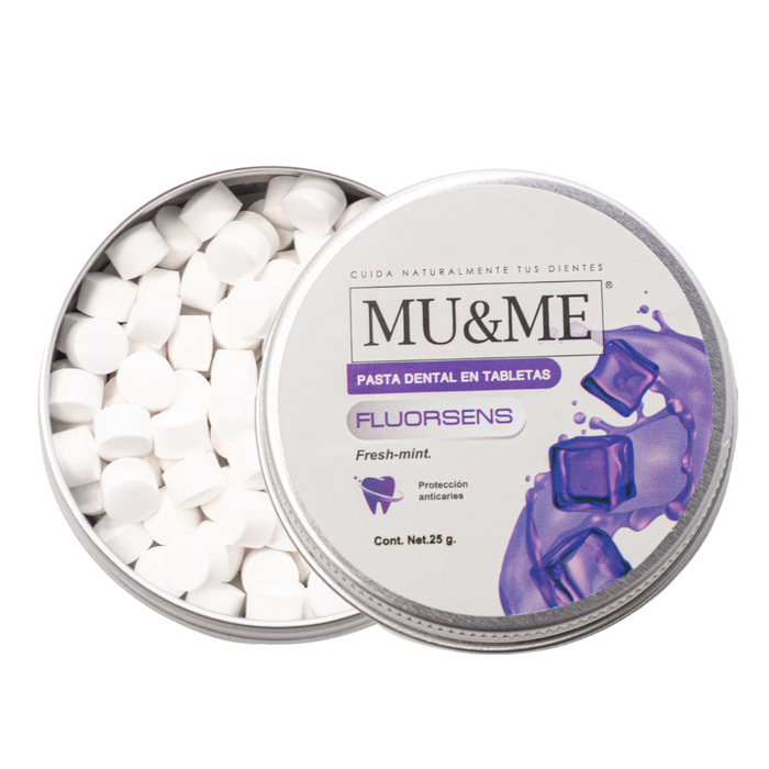 MU&amp;ME TOOTHPASTE TABLET | WITH FLUORIDE| 25 GRAMS (140 PCS APPROX) WITH PORTABLE CAN