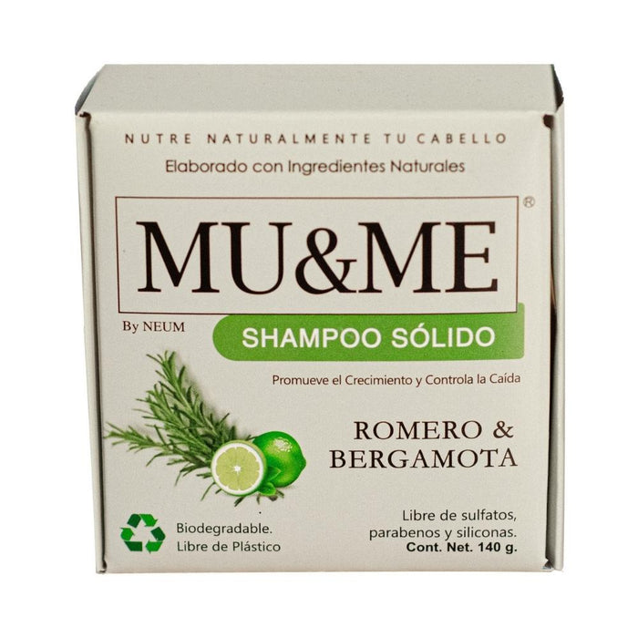 Shampoo Sólido MU&ME | Romero & Bergamota | 140 gramos